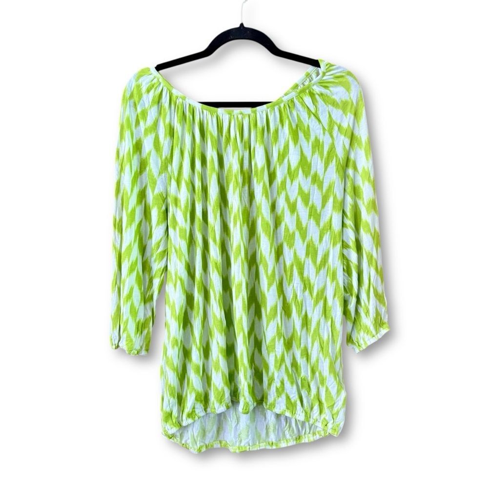 Michael Michael Kors Fresh Lime Chevron Blouse NWT Size 0X Dopamine Dressing